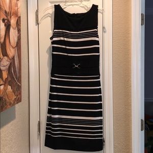 NWT WHBM Black and White striped dress